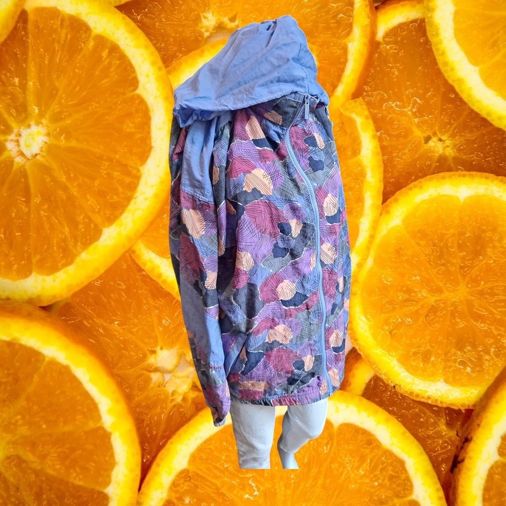 Reebok Windbreaker Jacket Full Zip‎ Abstract Print Vintage 90s Size L